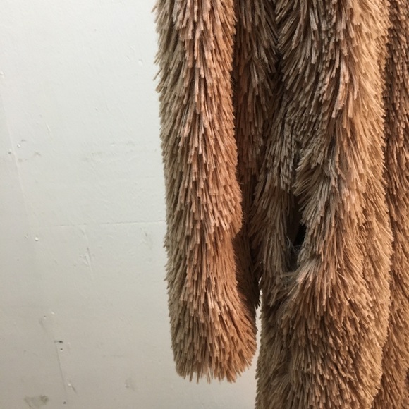 vintage y2k angie faux fur shaggy long coat duster sz m - Picture 2 of 11